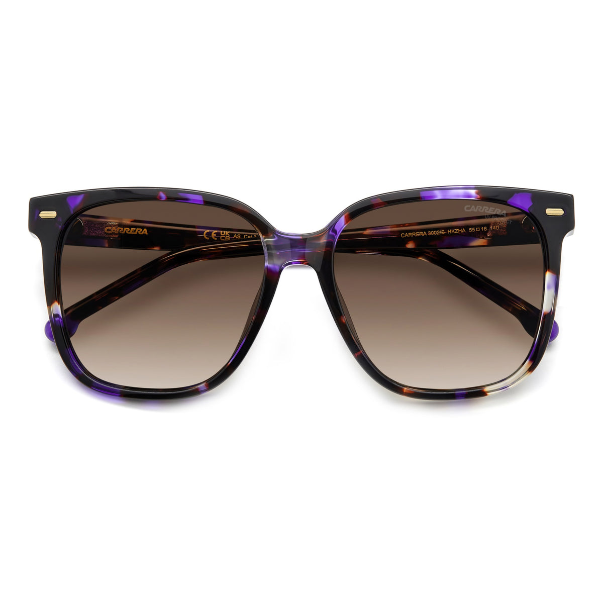 Carrera 3002/S Purple Tortoise Square Sunglasses HKZHA 55-16-140 UV Protect Carrera 3002/S HKZ HA Sunglasses Violet Havana - eye-oo.com main image 4
